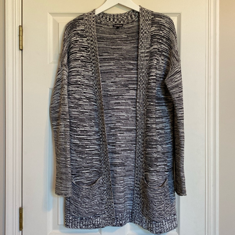 Express Black and White Women's Cardigan Sweater Medium